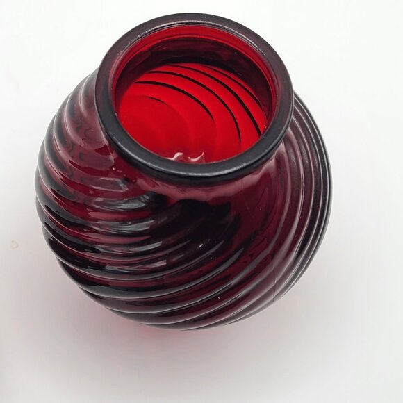 PAIR Avon Red Glass Decanter Replacement Bottoms Scent of Roses Strawberry Foam - Picture 6 of 9